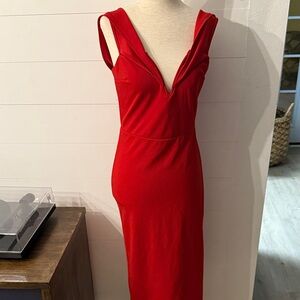 Lulu's Vibrant Red Strapless Dress